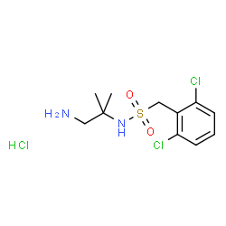 ChemSpider 2D Image | N-(1-Amino-2-methyl-2-propanyl)-1-(2,6-dichlorophenyl)methanesulfonamide hydrochloride (1:1) | C11H17Cl3N2O2S