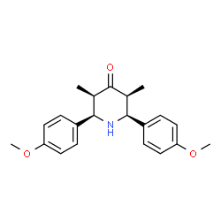 ChemSpider 2D Image | (2R,3R,5S,6S)-2,6-Bis(4-methoxyphenyl)-3,5-dimethyl-4-piperidinone | C21H25NO3