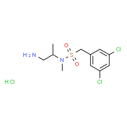 ChemSpider 2D Image | N-(1-Amino-2-propanyl)-1-(3,5-dichlorophenyl)-N-methylmethanesulfonamide hydrochloride (1:1) | C11H17Cl3N2O2S