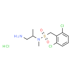ChemSpider 2D Image | N-(1-Amino-2-propanyl)-1-(2,6-dichlorophenyl)-N-methylmethanesulfonamide hydrochloride (1:1) | C11H17Cl3N2O2S