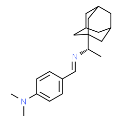 ChemSpider 2D Image | 4-[(E)-{[(1S)-1-(Adamantan-1-yl)ethyl]imino}methyl]-N,N-dimethylaniline | C21H30N2