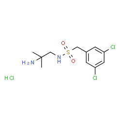ChemSpider 2D Image | N-(2-Amino-2-methylpropyl)-1-(3,5-dichlorophenyl)methanesulfonamide hydrochloride (1:1) | C11H17Cl3N2O2S