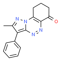 ChemSpider 2D Image | 2-Methyl-3-phenyl-8,9-dihydropyrazolo[5,1-c][1,2,4]benzotriazin-6(7H)-one | C16H14N4O