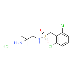ChemSpider 2D Image | N-(2-Amino-2-methylpropyl)-1-(2,6-dichlorophenyl)methanesulfonamide hydrochloride (1:1) | C11H17Cl3N2O2S