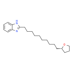 ChemSpider 2D Image | 2-{10-[(2S)-Tetrahydro-2-furanyl]decyl}-1H-benzimidazole | C21H32N2O