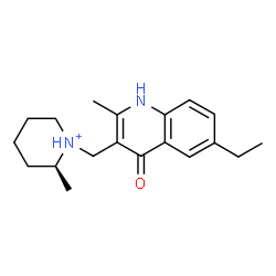 ChemSpider 2D Image | (2S)-1-[(6-Ethyl-2-methyl-4-oxo-1,4-dihydro-3-quinolinyl)methyl]-2-methylpiperidinium | C19H27N2O