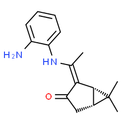 ChemSpider 2D Image | (1S,2Z,5R)-2-{1-[(2-Aminophenyl)amino]ethylidene}-6,6-dimethylbicyclo[3.1.0]hexan-3-one | C16H20N2O