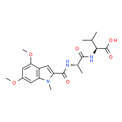 ChemSpider 2D Image | N-[(4,6-Dimethoxy-1-methyl-1H-indol-2-yl)carbonyl]-L-alanyl-L-valine | C20H27N3O6
