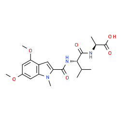 ChemSpider 2D Image | N-[(4,6-Dimethoxy-1-methyl-1H-indol-2-yl)carbonyl]-L-valyl-L-alanine | C20H27N3O6