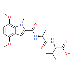 ChemSpider 2D Image | N-[(4,7-Dimethoxy-1-methyl-1H-indol-2-yl)carbonyl]-L-alanyl-L-valine | C20H27N3O6
