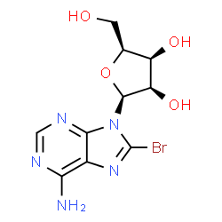 ChemSpider 2D Image | 8-Bromo-9-(beta-L-lyxofuranosyl)-9H-purin-6-amine | C10H12BrN5O4