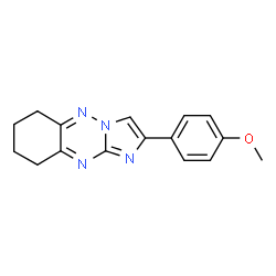 ChemSpider 2D Image | 2-(4-Methoxyphenyl)-6,7,8,9-tetrahydroimidazo[1,2-b][1,2,4]benzotriazine | C16H16N4O