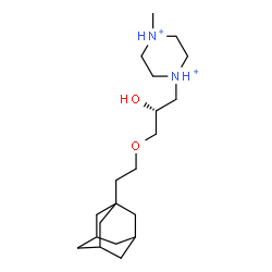 ChemSpider 2D Image | 1-{(2R)-3-[2-(Adamantan-1-yl)ethoxy]-2-hydroxypropyl}-4-methylpiperazinediium | C20H38N2O2