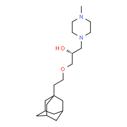 ChemSpider 2D Image | (2R)-1-[2-(Adamantan-1-yl)ethoxy]-3-(4-methyl-1-piperazinyl)-2-propanol | C20H36N2O2