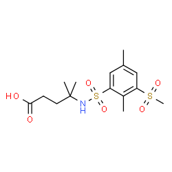 ChemSpider 2D Image | 4-({[2,5-Dimethyl-3-(methylsulfonyl)phenyl]sulfonyl}amino)-4-methylpentanoic acid | C15H23NO6S2