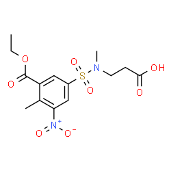 ChemSpider 2D Image | N-{[3-(Ethoxycarbonyl)-4-methyl-5-nitrophenyl]sulfonyl}-N-methyl-beta-alanine | C14H18N2O8S