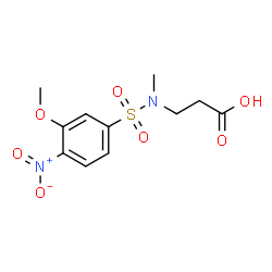 ChemSpider 2D Image | N-[(3-Methoxy-4-nitrophenyl)sulfonyl]-N-methyl-beta-alanine | C11H14N2O7S