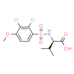 ChemSpider 2D Image | N-[(2,3-Dichloro-4-methoxyphenyl)sulfonyl]-D-valine | C12H15Cl2NO5S