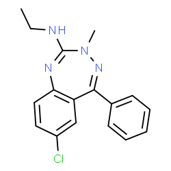 ChemSpider 2D Image | 7-Chloro-N-ethyl-3-methyl-5-phenyl-3H-1,3,4-benzotriazepin-2-amine | C17H17ClN4