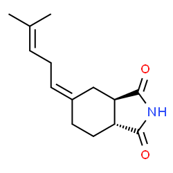 ChemSpider 2D Image | (3aR,5Z,7aR)-5-(4-Methyl-3-penten-1-ylidene)hexahydro-1H-isoindole-1,3(2H)-dione | C14H19NO2