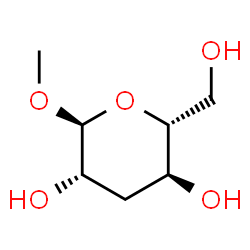 ChemSpider 2D Image | Methyl 3-deoxy-alpha-D-arabino-hexopyranoside | C7H14O5