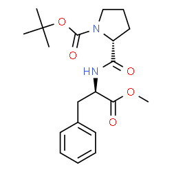 ChemSpider 2D Image | Methyl 1-{[(2-methyl-2-propanyl)oxy]carbonyl}-D-prolyl-D-phenylalaninate | C20H28N2O5