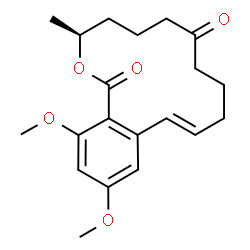 ChemSpider 2D Image | (3S,11E)-14,16-Dimethoxy-3-methyl-3,4,5,6,9,10-hexahydro-1H-2-benzoxacyclotetradecine-1,7(8H)-dione | C20H26O5
