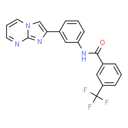 ChemSpider 2D Image | N-[3-(Imidazo[1,2-a]pyrimidin-2-yl)phenyl]-3-(trifluoromethyl)benzamide | C20H13F3N4O