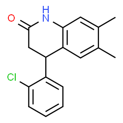 ChemSpider 2D Image | 4-(2-Chlorophenyl)-6,7-dimethyl-3,4-dihydro-2(1H)-quinolinone | C17H16ClNO