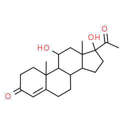 ChemSpider 2D Image | 11,17-Dihydroxypregn-4-ene-3,20-dione | C21H30O4
