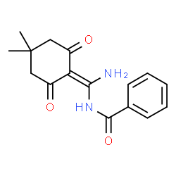ChemSpider 2D Image | N-[Amino(4,4-dimethyl-2,6-dioxocyclohexylidene)methyl]benzamide | C16H18N2O3