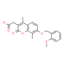 ChemSpider 2D Image | {7-[(2-Methoxybenzyl)oxy]-4,8-dimethyl-2-oxo-2H-chromen-3-yl}acetate | C21H19O6