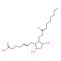 ChemSpider 2D Image | 7-[3,5-Dihydroxy-2-(3-oxodecyl)cyclopentyl]-5-heptenoic acid | C22H38O5