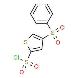 ChemSpider 2D Image | 4-(phenylsulfonyl)thiophene-2-sulfonylchloride | C10H7ClO4S3