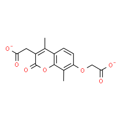 ChemSpider 2D Image | [7-(Carboxylatomethoxy)-4,8-dimethyl-2-oxo-2H-chromen-3-yl]acetate | C15H12O7