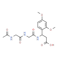 ChemSpider 2D Image | N-Acetylglycyl-N-[2-carboxy-1-(2,4-dimethoxyphenyl)ethyl]glycinamide | C17H23N3O7