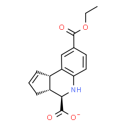 ChemSpider 2D Image | (3aR,4R,9bS)-8-(Ethoxycarbonyl)-3a,4,5,9b-tetrahydro-3H-cyclopenta[c]quinoline-4-carboxylate | C16H16NO4