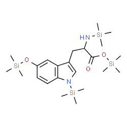ChemSpider 2D Image | Trimethylsilyl N,1-bis(trimethylsilyl)-5-[(trimethylsilyl)oxy]tryptophanate | C23H44N2O3Si4