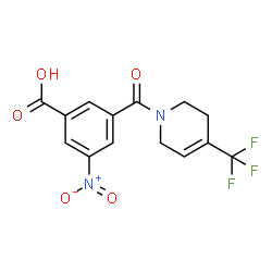 ChemSpider 2D Image | 3-Nitro-5-{[4-(trifluoromethyl)-3,6-dihydro-1(2H)-pyridinyl]carbonyl}benzoic acid | C14H11F3N2O5