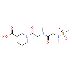 ChemSpider 2D Image | 1-[N-Methyl-N-(methylsulfonyl)glycyl-N-methylglycyl]-3-piperidinecarboxylic acid | C13H23N3O6S