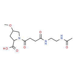 ChemSpider 2D Image | 1-{4-[(2-Acetamidoethyl)amino]-4-oxobutanoyl}-4-methoxyproline | C14H23N3O6