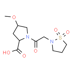 ChemSpider 2D Image | 1-[(1,1-Dioxido-1,2-thiazolidin-2-yl)acetyl]-4-methoxyproline | C11H18N2O6S