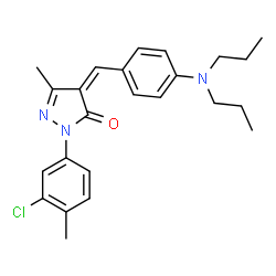 ChemSpider 2D Image | (4Z)-2-(3-Chloro-4-methylphenyl)-4-[4-(dipropylamino)benzylidene]-5-methyl-2,4-dihydro-3H-pyrazol-3-one | C24H28ClN3O
