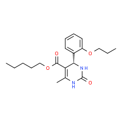 ChemSpider 2D Image | Pentyl (4S)-6-methyl-2-oxo-4-(2-propoxyphenyl)-1,2,3,4-tetrahydro-5-pyrimidinecarboxylate | C20H28N2O4