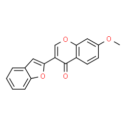 ChemSpider 2D Image | 3-(1-Benzofuran-2-yl)-7-methoxy-4H-chromen-4-one | C18H12O4
