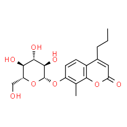 ChemSpider 2D Image | 8-Methyl-2-oxo-4-propyl-2H-chromen-7-yl beta-D-glucopyranoside | C19H24O8