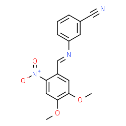 ChemSpider 2D Image | 3-[(E)-(4,5-Dimethoxy-2-nitrobenzylidene)amino]benzonitrile | C16H13N3O4