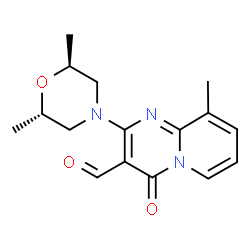 ChemSpider 2D Image | 2-[(2S,6S)-2,6-Dimethyl-4-morpholinyl]-9-methyl-4-oxo-4H-pyrido[1,2-a]pyrimidine-3-carbaldehyde | C16H19N3O3