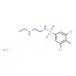 ChemSpider 2D Image | 3,5-Dichloro-N-[2-(ethylamino)ethyl]-4-methylbenzenesulfonamide hydrochloride (1:1) | C11H17Cl3N2O2S