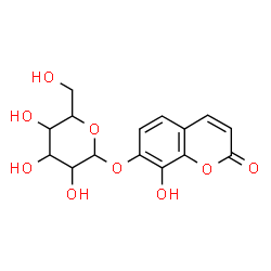 ChemSpider 2D Image | 8-Hydroxy-2-oxo-2H-chromen-7-yl hexopyranoside | C15H16O9